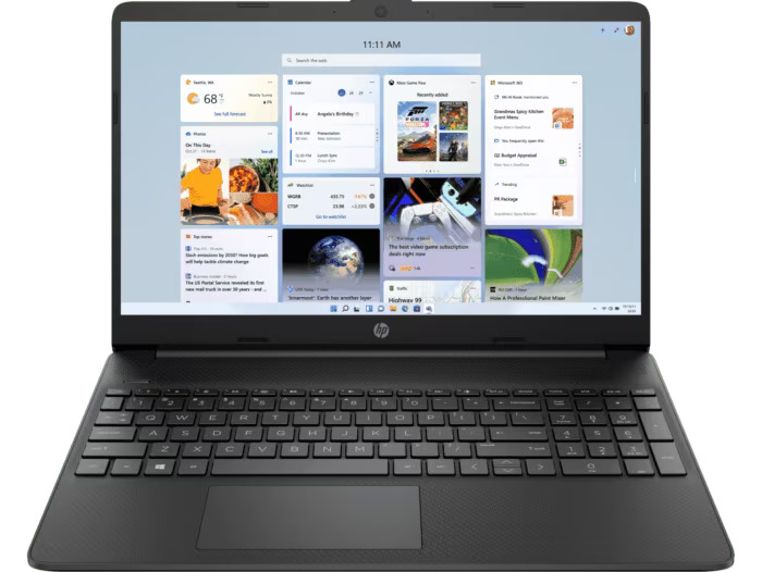 BRAND NEW HP 15s -15S-FQ007NIA Intel Celeron 4GB 256GB SSD 15.6" FHD Windows 11 Home Fingerprint Reader HD Camera Dual Speakers Bluetooth 4.2 Wireless card Natural Silver one year Warranty Laptop