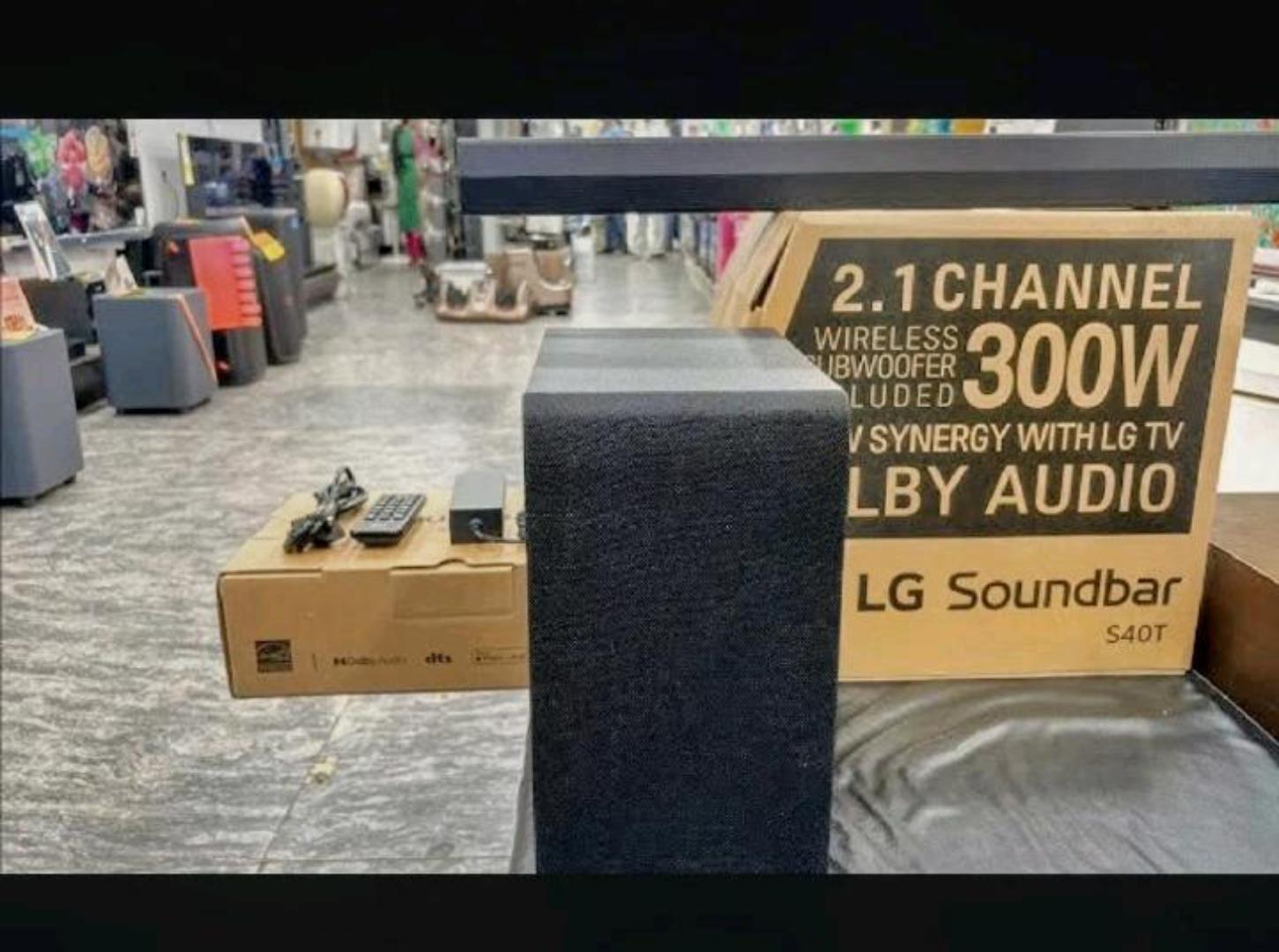 LG S40T 2.1 CH soundbar system ,wireless subwoofer,dolby digital ,bluetooth HDMI arc , USB,deepbass home theater speaker for TV