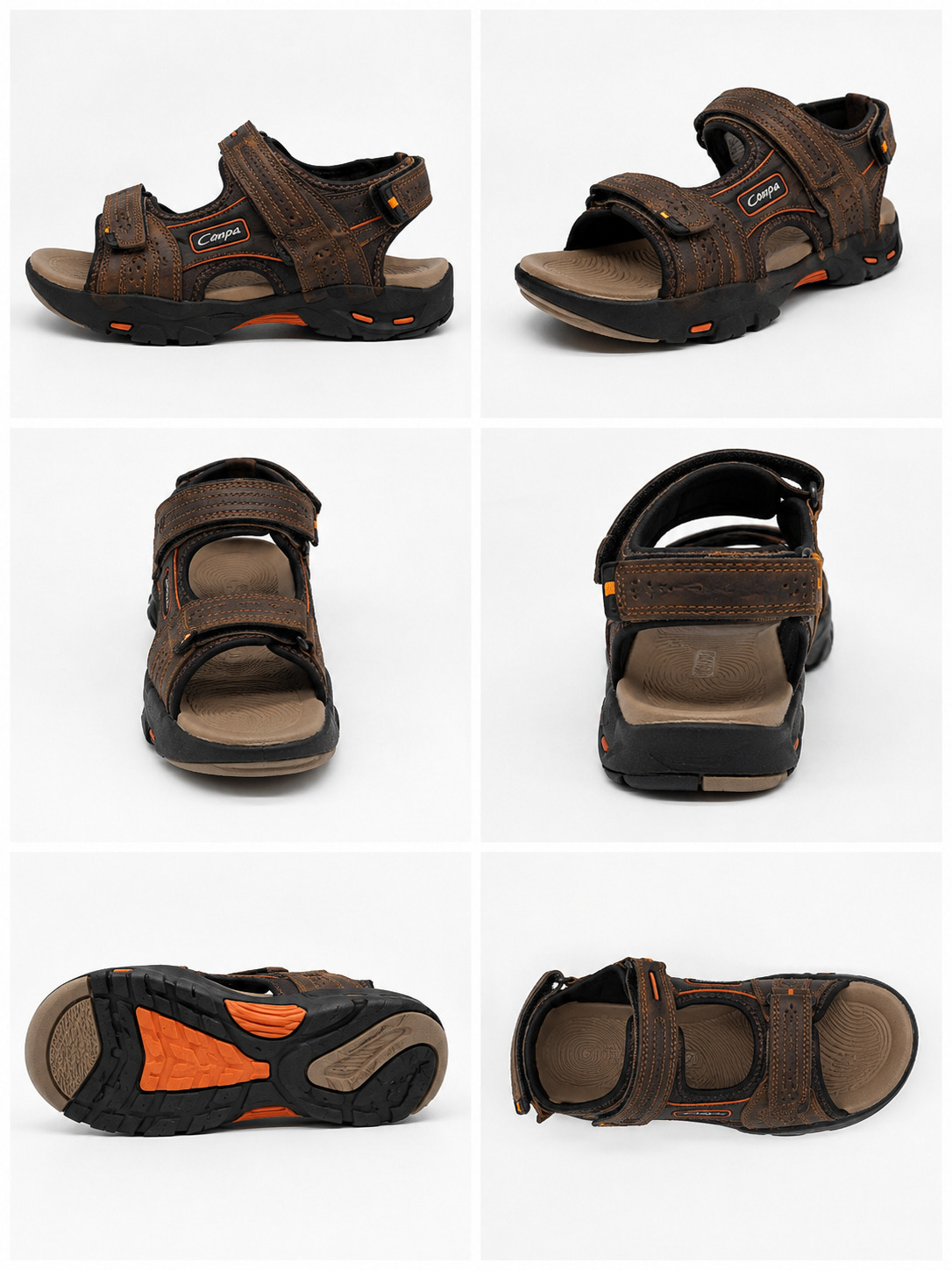 Fashion Men's Shoes Leather Sandals Non-slip Soft Soled Sandals Casual Slippers Brown Men Sandals Quality Leather Men Open Shoes And Slides Comfortable ,Durable Sandals