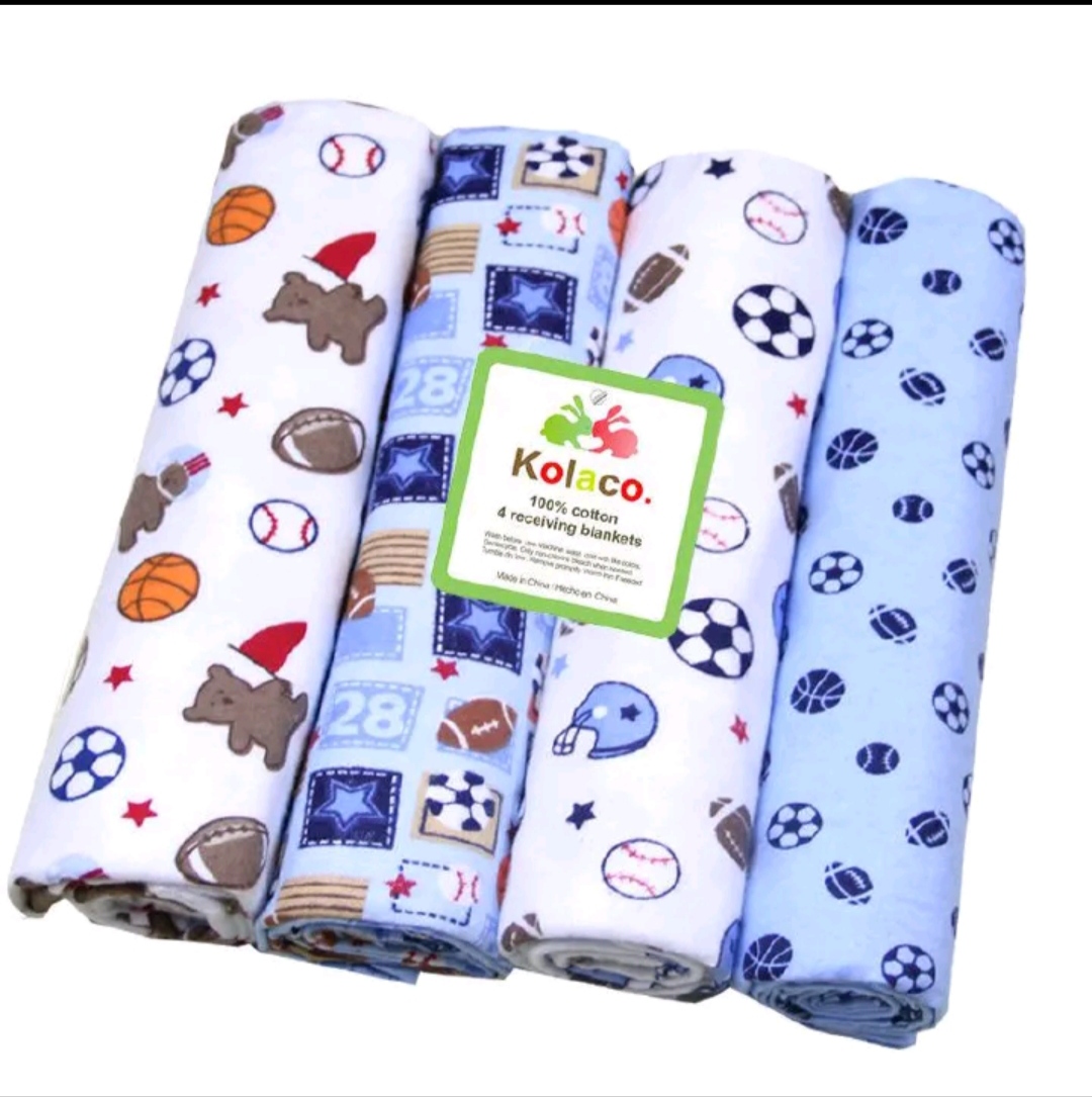 Clearance offer!!Baby shawls/ Fashion 4pieces of  cute printed pure cotton baby boy shawl, super soft flannel, receiving newborn baby blanket,swaddlel