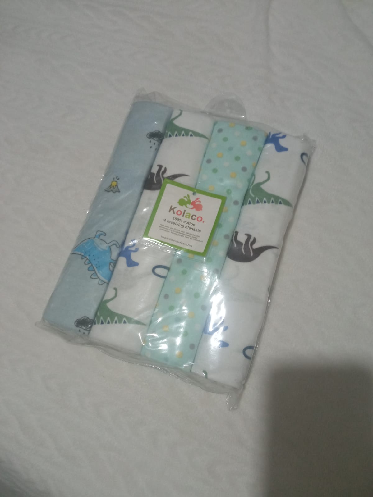 Fashion 4PC Lovely Cotton Baby Shawl Set | Soft Flannel Receiving Blankets for Newborn Baby Boy | Multi-purpose Warm Swaddle Wraps | Gentle Cotton Baby Bedding Gift Set