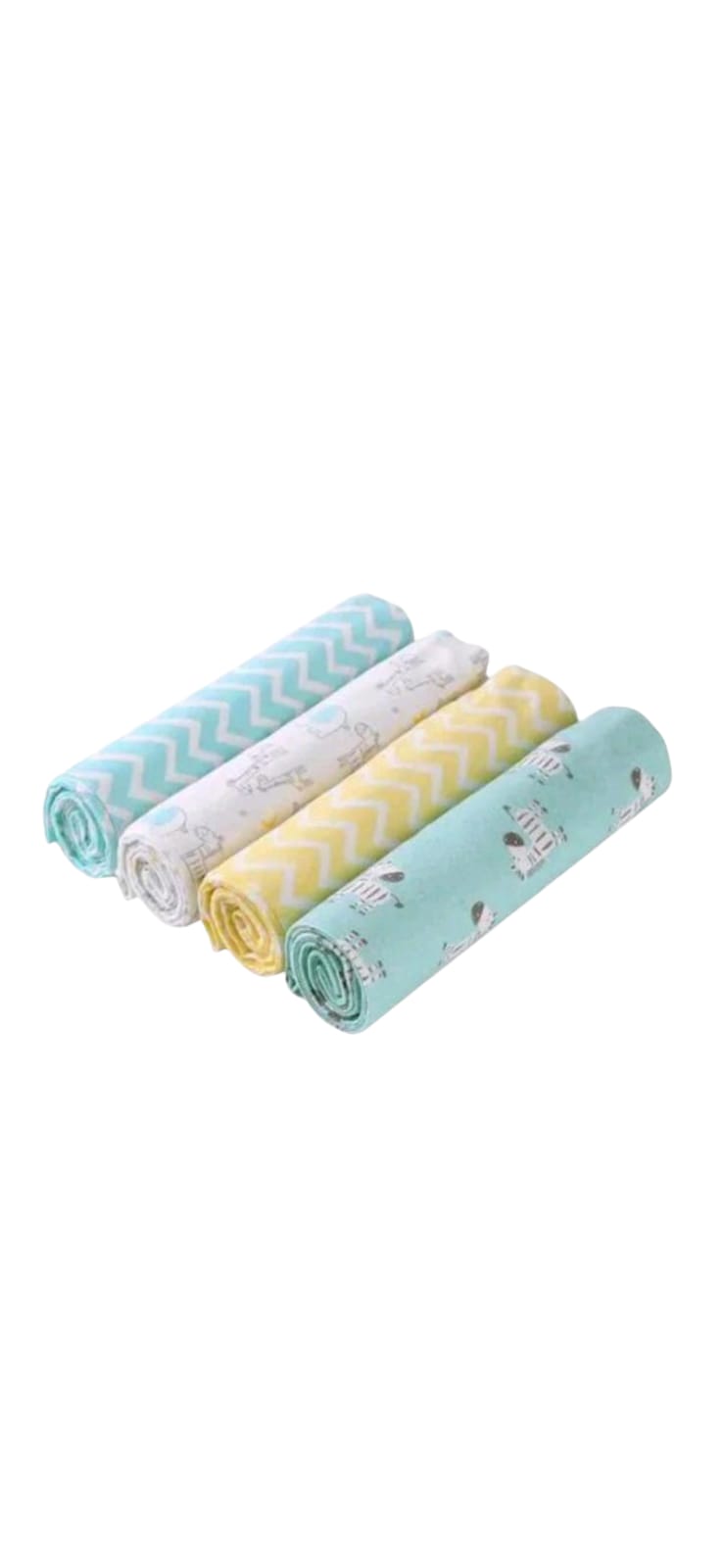 Fashion 4PC Lovely Cotton Baby Shawl Set | Soft Flannel Receiving Blankets for Newborn Baby Boy | Multi-purpose Warm Swaddle Wraps | Gentle Cotton Baby Bedding Gift Set