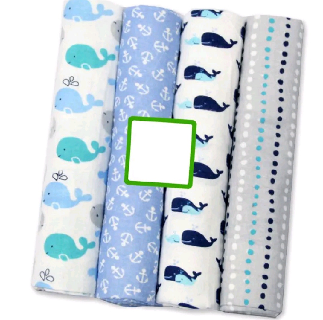 Clearance offer!!Baby shawls/ Fashion 4pieces of  cute printed pure cotton baby boy shawl, super soft flannel, receiving newborn baby blanket,swaddlel