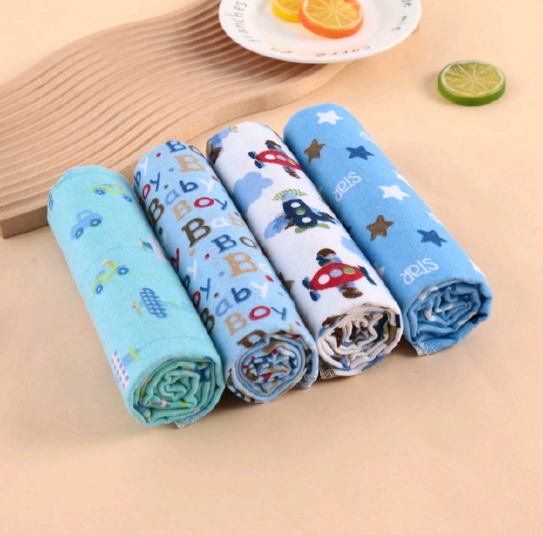 Clearance offer!!Baby shawls/ Fashion 4pieces of  cute printed pure cotton baby boy shawl, super soft flannel, receiving newborn baby blanket,swaddlel