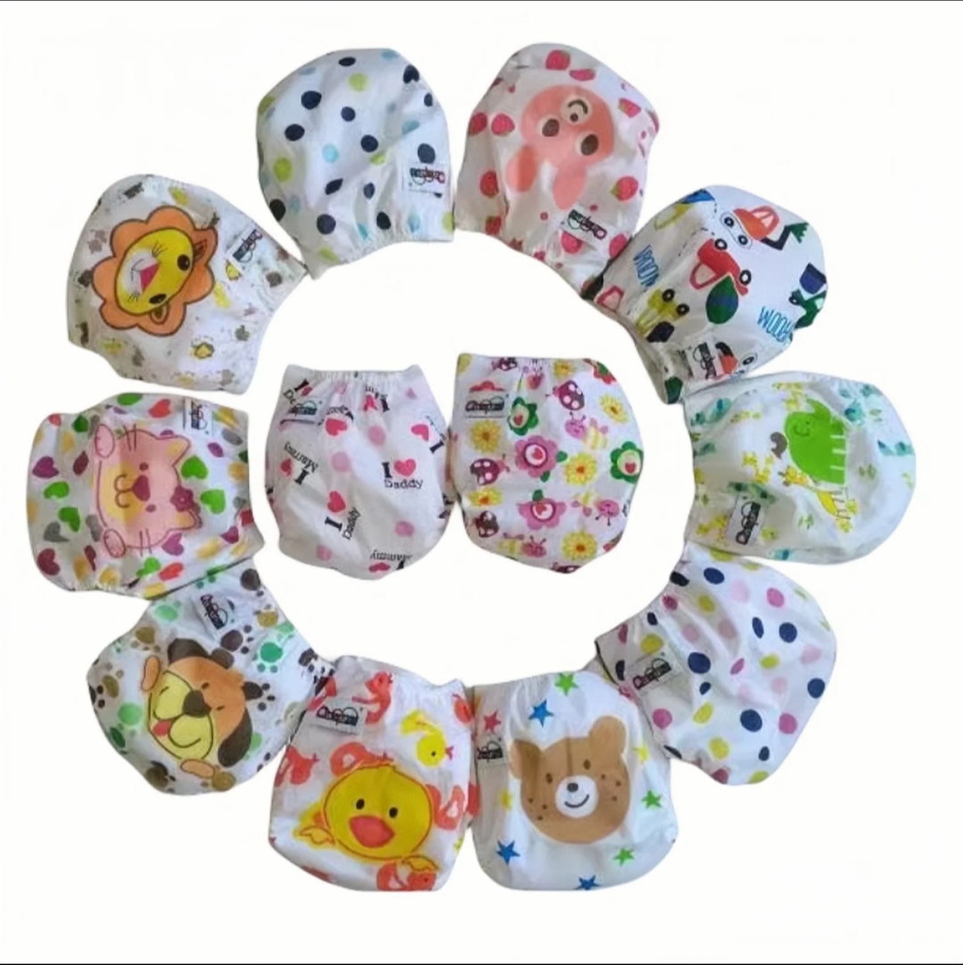 Adjustable Washable Baby Diapers 0-2Y - 3 Inserts, TPU & Cotton, Multicolor