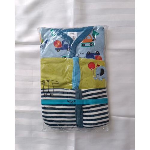 3 Piece Set Quality Cotton Baby BOY Romper /Sleepsuits -Multicolor/beautiful prints
