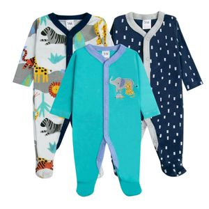 3 Piece Set Quality Cotton Baby BOY Romper /Sleepsuits -Multicolor/beautiful prints