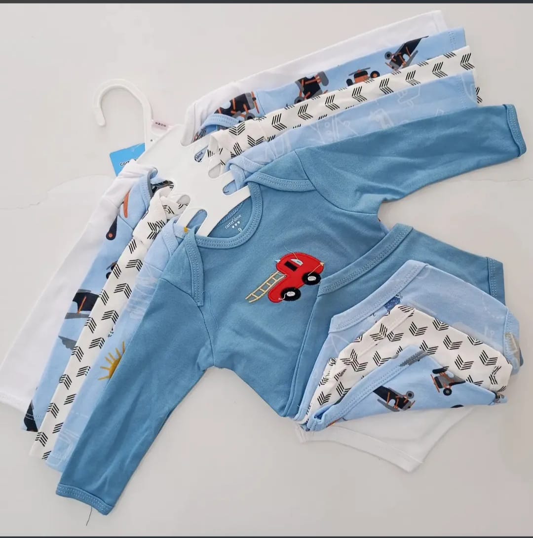 5PCS Cutest Baby  BOY Newborn Cotton Long-sleeve Onesies /Bodysuits/Sleepsuits Soft & Essential Infant Wea