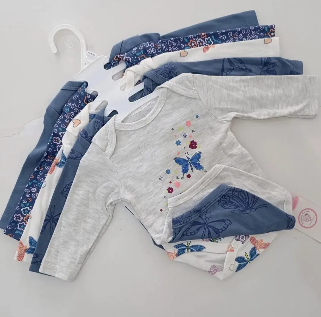 5PCS Cutest Baby  BOY Newborn Cotton Long-sleeve Onesies /Bodysuits/Sleepsuits Soft & Essential Infant Wea