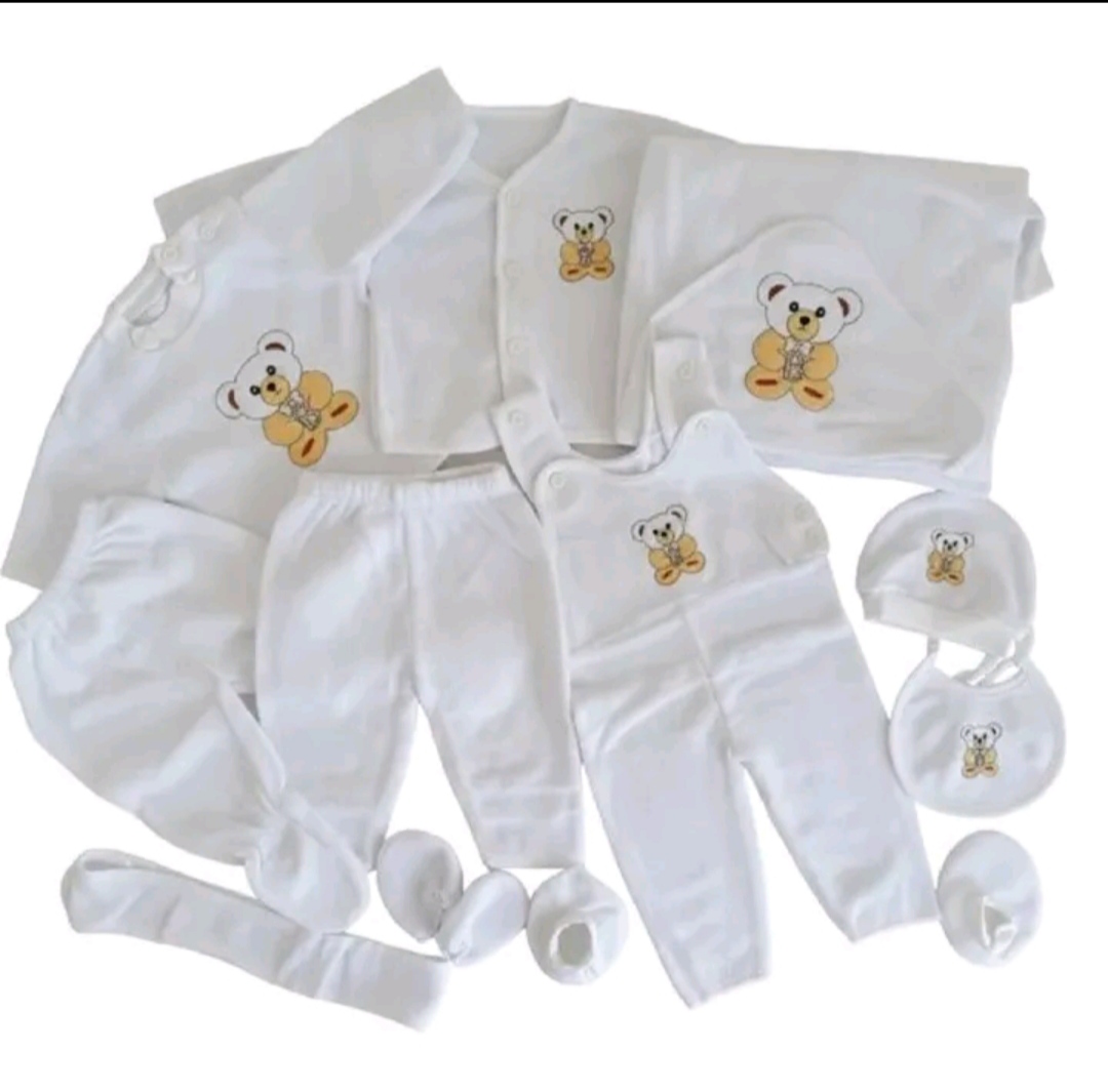 Plain colours 11 Pieces New Born Baby Receiving Set Newborn Baby Clothes Toddler with a open leg Romper Pants+Hat+Bibs Fall Winter Infant Baby Outfits soft durable and cozy set for girls and boys