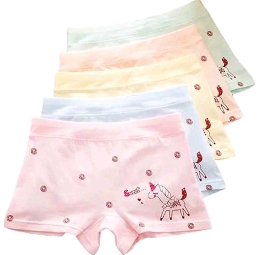 Fashion 6 Piece Girls’ Assorted Print Underwear Set – Premium Soft Cotton Kids Panties, Breathable Comfort Briefs & Hot Pant, Stretchy Waistband, Cute Cartoon & Floral Designs, Everyday Innerwear