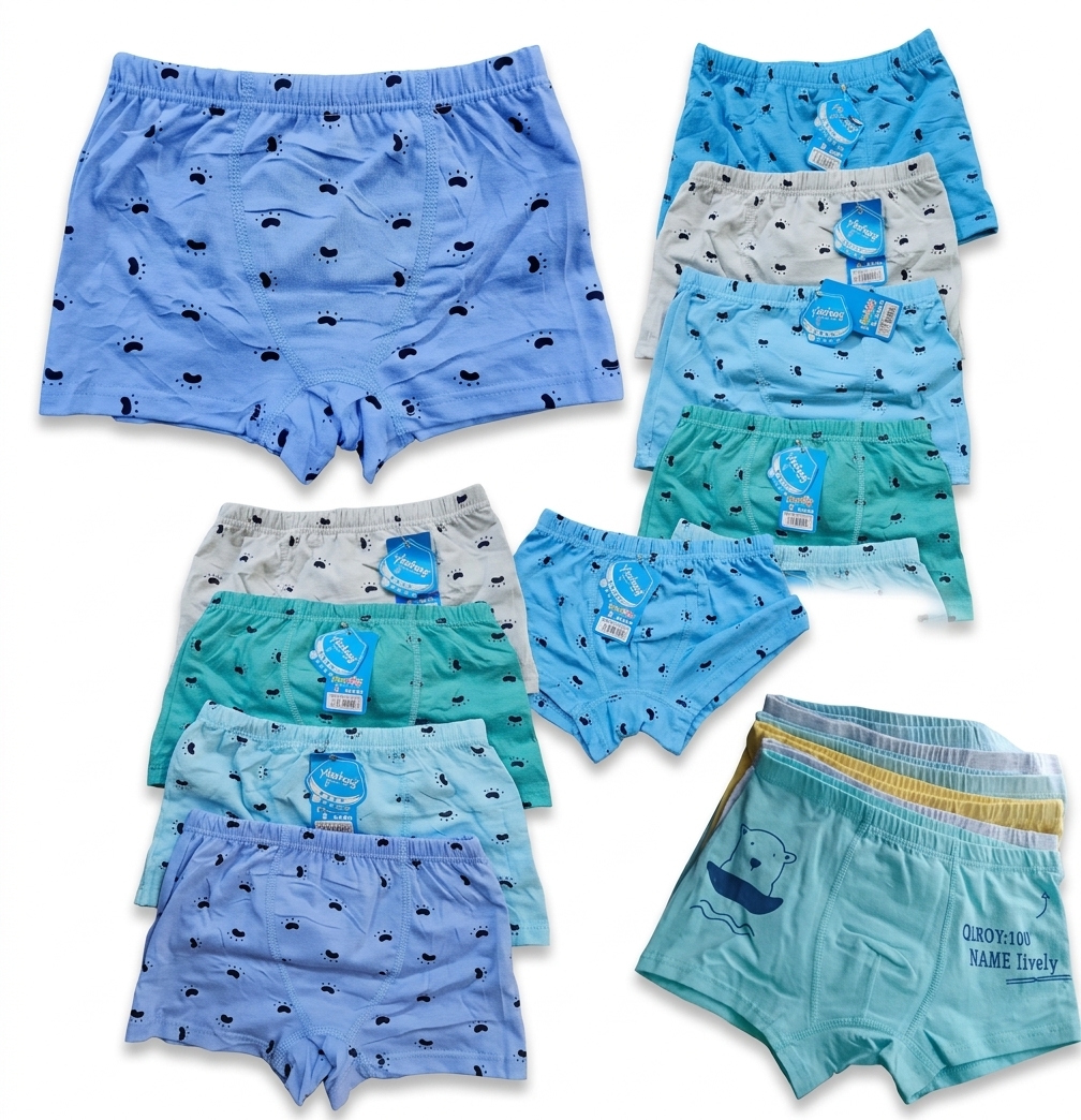 Pack of 6 Kids Boxer Shorts, Soft Breathable Cotton Underwear for Boys 2 to 8 years, Assorted Colors/Comfortable Stretch Kids Inner Wear, Multi-Color Pack