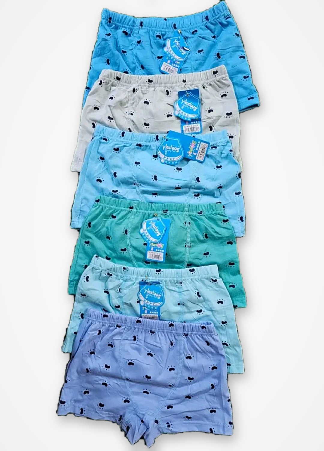 Pack of 6 Kids Boxer Shorts, Soft Breathable Cotton Underwear for Boys 2 to 8 years, Assorted Colors/Comfortable Stretch Kids Inner Wear, Multi-Color Pack