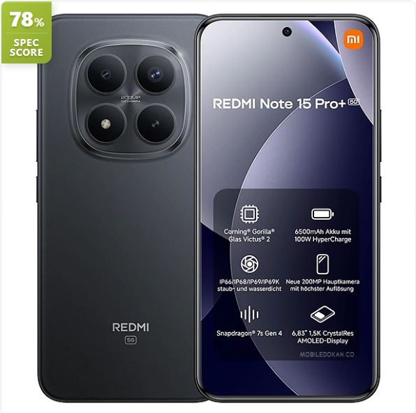 XIAOMI Redmi Note 15 Pro Plus 5G 512GB+12GB 3D-Curved AMOLED Display 6.83" 120Hz (200+8)MP Camera 6500mAh Battery 100W Hyper-Charge Under-Display Fingerprint Redmi Note 15 Pro+ 5G Smartphone