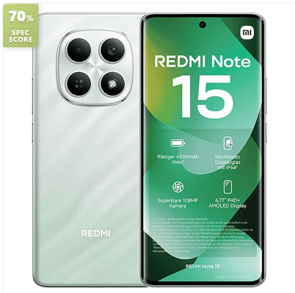 [256GB+8GB] XIAOMI Redmi Note 15 256GB+16(8+8)GB Curved Screen 6.77" 120Hz AMOLED Display 108MP Camera 6000mAh Battery 33W Hyper Charge Under-Display Fingerprint AI Smartphone