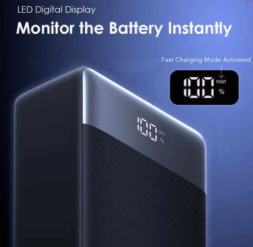 Oraimo Power Bank OPB-7400Q 40000mAh 22.5W Type C Super-Fast Charging 4 Port Outputs Highspeed Charging 2 Input Ports Digital Screen Display Multiple Charging Anti-Stain/Sweat VO Fireproof Power Bank