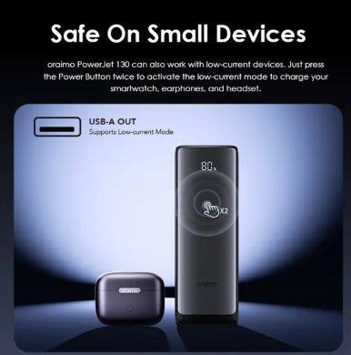 Oraimo Power Bank OPB-727SQ 27600mAh 130W Multiple Device Type C Super-Fast Charging 3 Port 130W Output Highspeed Charging 1 Input Port Smart LED Display Temperature Control Cooling System Power Bank