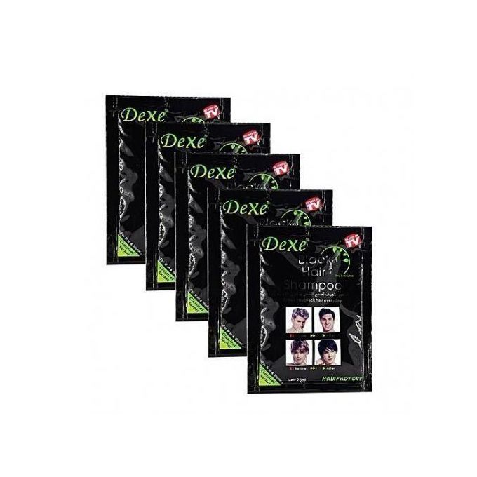 Dexe Hair Dye Shampoo Dye *Black* (10 Packs )+FREE GLOVES
