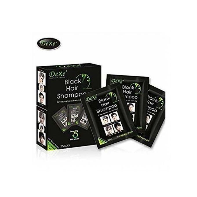 Dexe Hair Dye Shampoo Dye *Black* (10 Packs )+FREE GLOVES