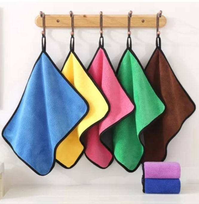 A dozen Hanging Hand Towels with Loop, Soft Absorbent Quick Dry Kitchen Towel Set, Cleaning Cloth for Bathroom Kitchen and Daily Use,