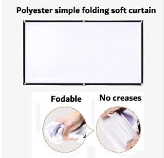100 inch Portable Projector Screen Simple Curtain Anti-Light Projection Screens for Home Outdoor Office Projector
