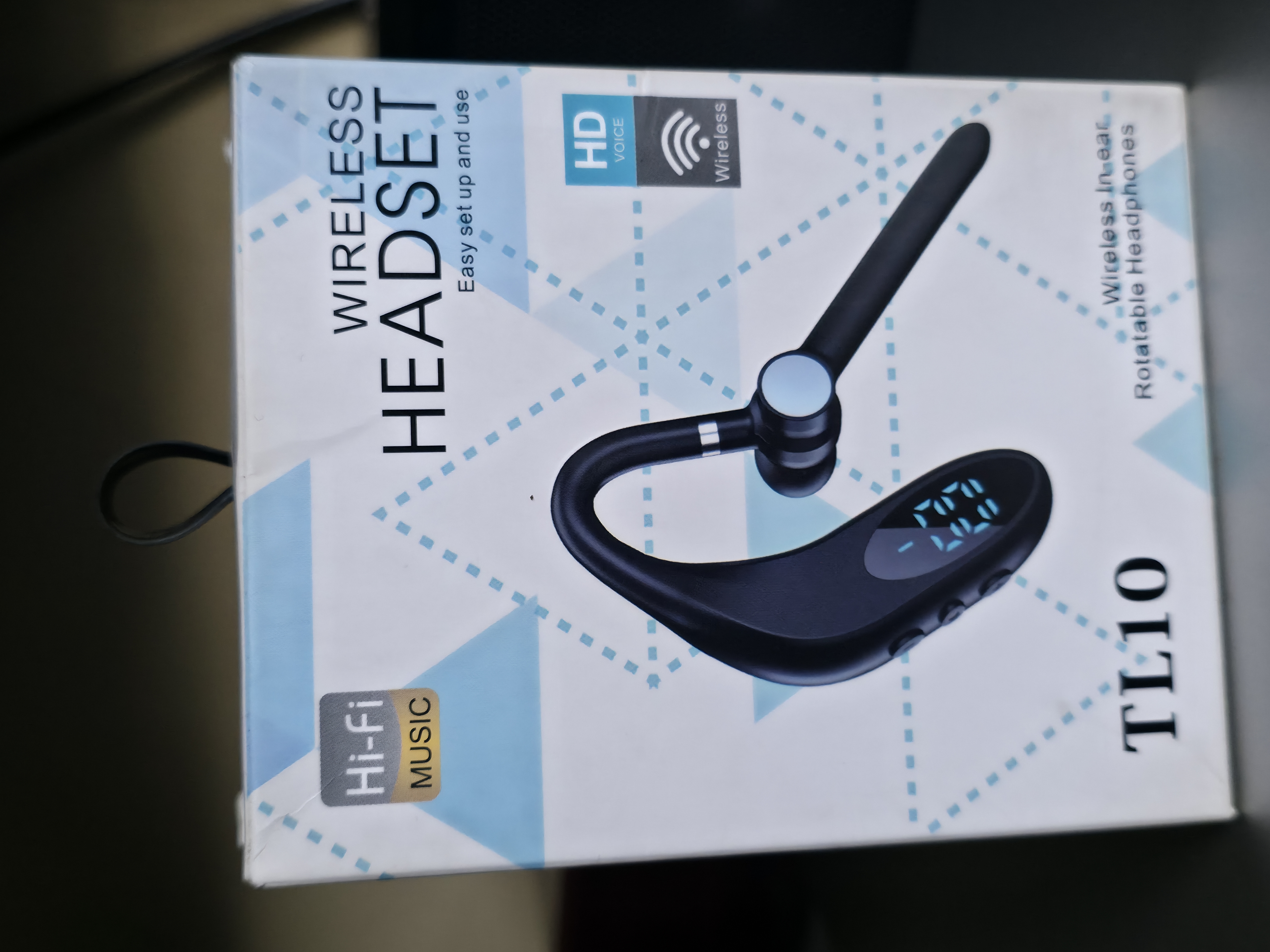 Bluetooth headset is a single-ear wireless earpiece designed for hands-free calls and sports, featuring a distinctive digital LED battery display