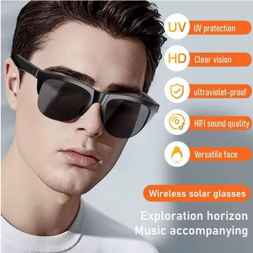 Bluetooth Sunglasses  - Black Wireless Audio with UV Protection