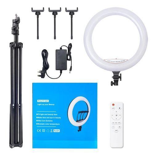 14inch Ring Light With 3 Phone Holders And A Tripod Stand
