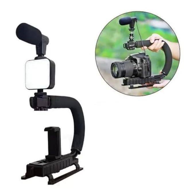 Shaped Video Making Handheld Stabilizer Kit Camera Gimbal for Outdoor Videography Portable Video Camera Accessories C Shape Stabilizer for DSLR Mobile Phones DV