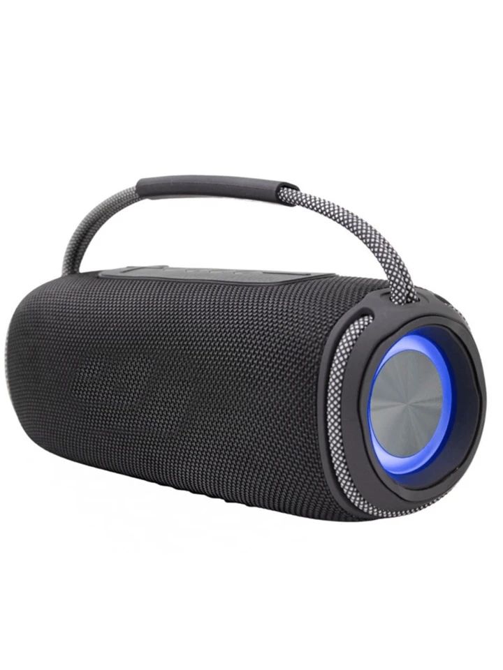Wireless Multi-Input Speaker, 20W, Portable Bluetooth Speaker with Strap, Deep Bass & Loud Sounds, Compact Travel Friendly Design, Black