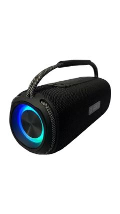 Wireless Multi-Input Speaker, 20W, Portable Bluetooth Speaker with Strap, Deep Bass & Loud Sounds, Compact Travel Friendly Design, Black