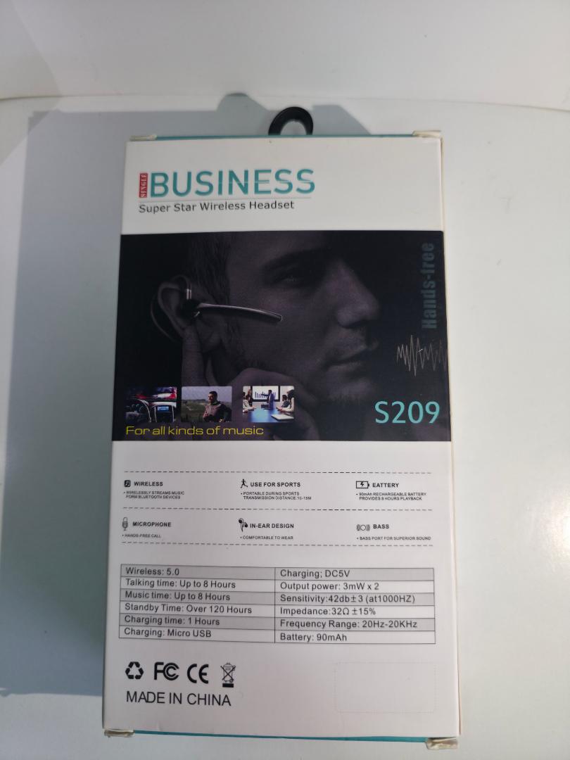 S209 Business Bluetooth Earphone Ear Hook Wireless Headphones with Microphone Handsfree Driving Call Business Headset Earbuds