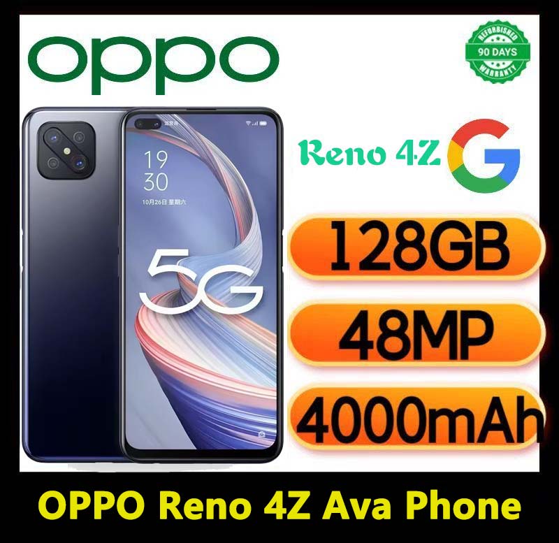 Refurbished OPPO Reno4z A92s Smart Phone  256GB 128GB+8GB 6.5" 4000mAh Fingerprint unlock phone Dual SIM 5G 6.4" without phone RefurbishedPhone