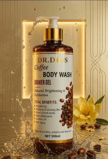 DR.DESS COFFEE BODY WASH SHOWER GEL whitening cleansing scrub 500ML