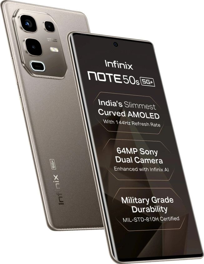 🔥 DEAL🔥Infinix Note 50s 5G 256GB ROM 8GB RAM 6.78" AMOLED Display Android 15 XOS 15 64MP+2MP Main Camera 13MP Selfie Camera Fingerprint (under display, optical) Audio Tuned by JBL 5500mAh Battery Oc