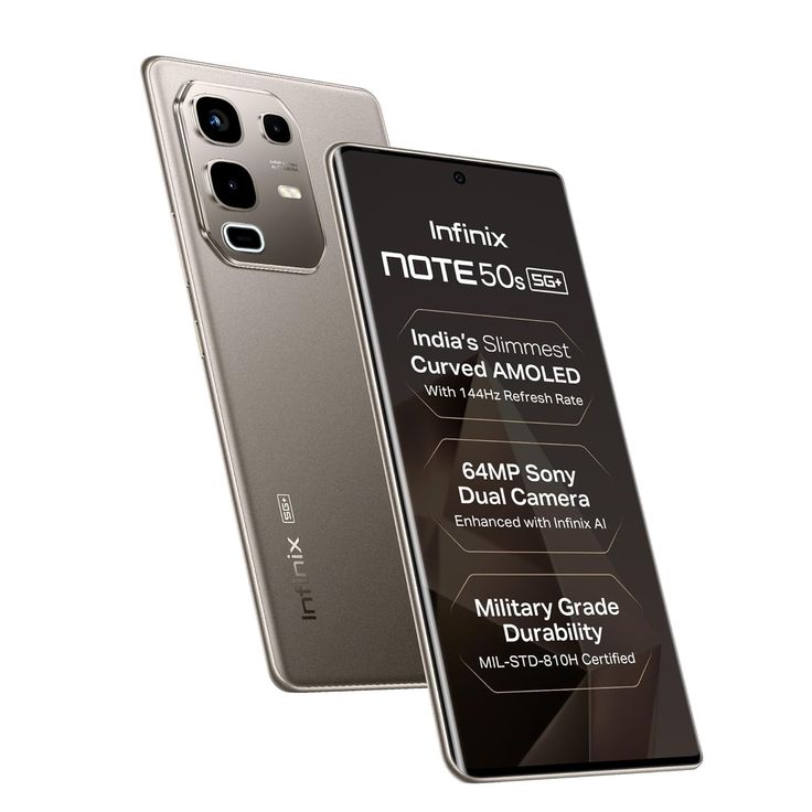 🔥 DEAL🔥Infinix Note 50s 5G 256GB ROM 8GB RAM 6.78" AMOLED Display Android 15 XOS 15 64MP+2MP Main Camera 13MP Selfie Camera Fingerprint (under display, optical) Audio Tuned by JBL 5500mAh Battery Oc