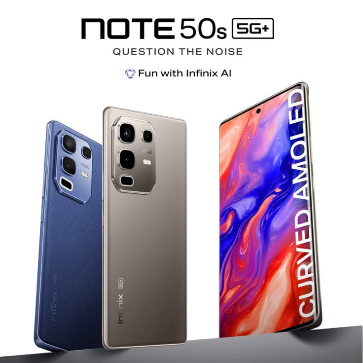 🔥 DEAL🔥Infinix Note 50s 5G 256GB ROM 8GB RAM 6.78" AMOLED Display Android 15 XOS 15 64MP+2MP Main Camera 13MP Selfie Camera Fingerprint (under display, optical) Audio Tuned by JBL 5500mAh Battery Oc