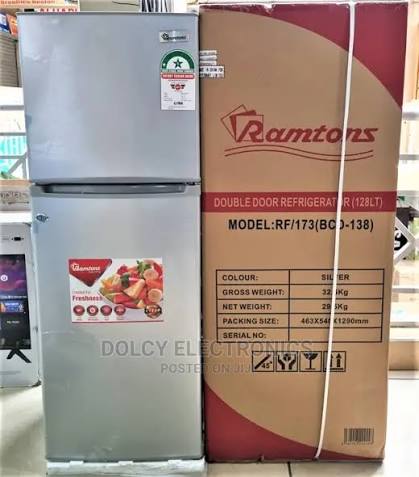 🔥DEAL🔥RAMTONS 128L 2 Door Direct Cool Fridge, Silver- RF/173 CFC Free Direct Cool ,Hard Top,Glass Shelves