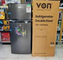 🔥DEAL🔥VON 125L VRT-125DRAG Double Door Direct Cool Fridge 92L fridge capacity + 33L freezer capacity Thick thermal insulation for better cooling and energy efficiency Interior light for clear