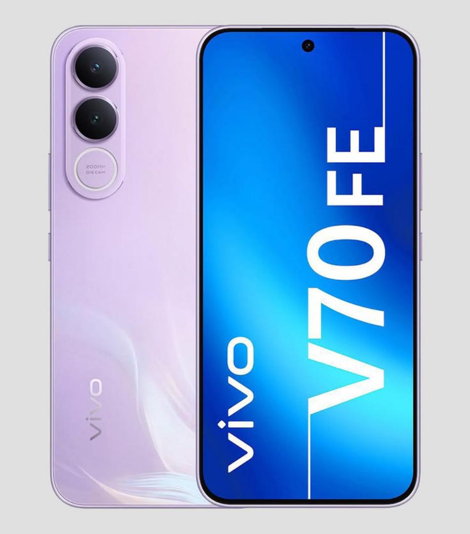 Vivo V70 FE 256GB ROM 8GB RAM 6.83" AMOLED Display Android 16 OriginOS 6 Mediatek Dimensity 7360 Turbo (4 nm) 200 MP + 8MP Main Camera 32MP Front Camera 7000mAh Si/C Li-Ion BatteryVivo V70 FE 256GB RO