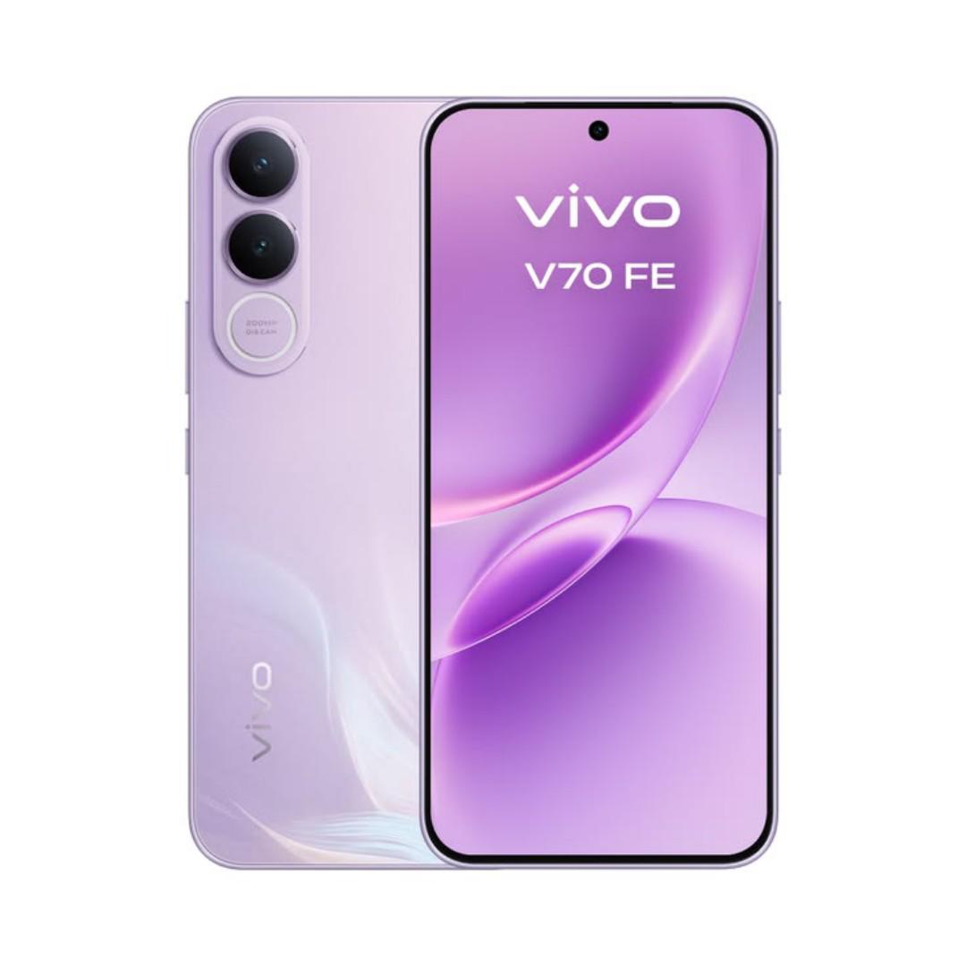 Vivo V70 FE 256GB ROM 8GB RAM 6.83" AMOLED Display Android 16 OriginOS 6 Mediatek Dimensity 7360 Turbo (4 nm) 200 MP + 8MP Main Camera 32MP Front Camera 7000mAh Si/C Li-Ion BatteryVivo V70 FE 256GB RO