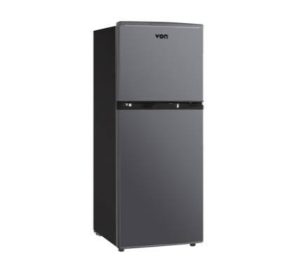 🔥DEAL🔥VON 125L VRT-125DRAG Double Door Direct Cool Fridge 92L fridge capacity + 33L freezer capacity Thick thermal insulation for better cooling and energy efficiency Interior light for clear