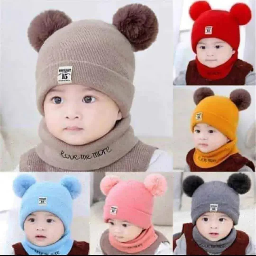 CLEARANCE OFFER Baby Hat and Scarf Set ~ Keep Your Baby Warm in Cooler Environments.
