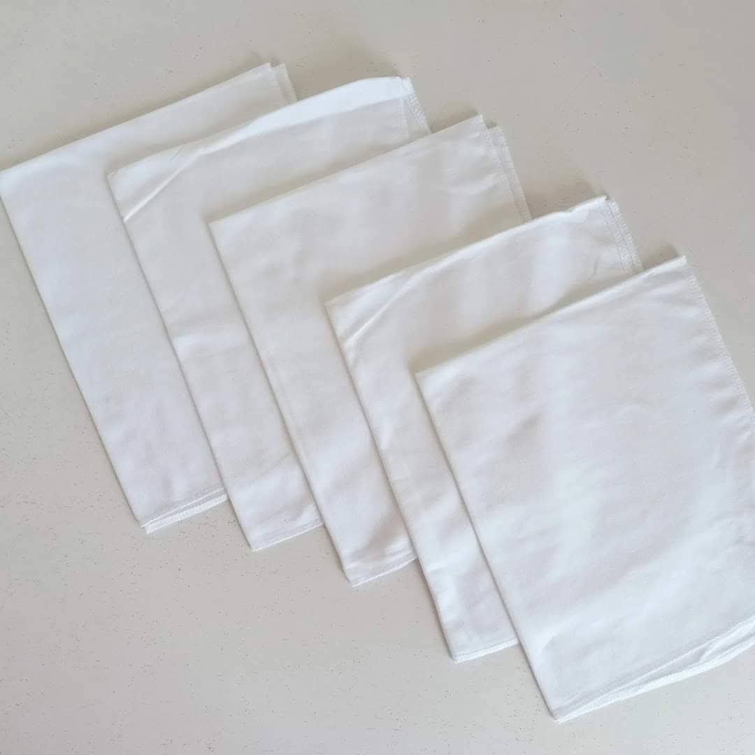 CLEARANCE OFFER 6-Pack Pure Cotton Baby Diaper Liners - Soft & Absorbent.