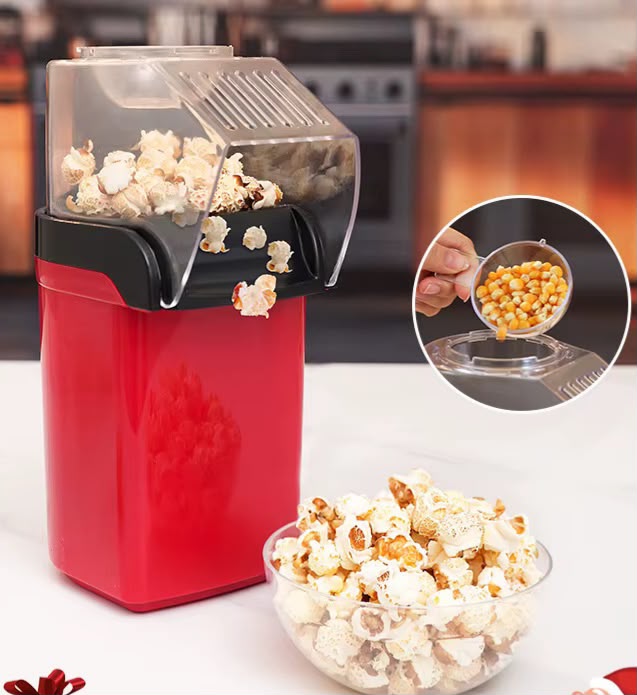 🍿✨ Electric Hot Air Popcorn Maker – Healthy Oil-Free Popcorn Machine | Fast & Easy Popcorn Popper | Compact Home Snack Maker | Quick Corn Popping Machine for Movie Nights, Parties & Family Fun | Easy