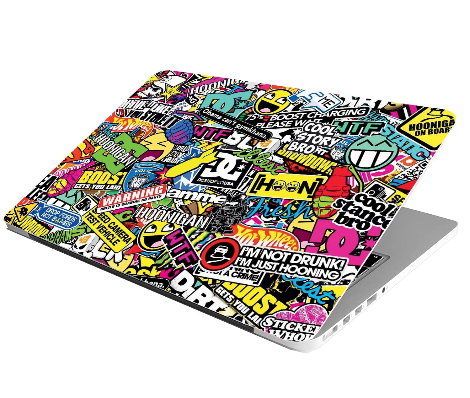 Full Laptop Skin Bubble-Free HD Quality Sticker for Laptops Up to 15.6" Compatible with Apple/Dell/HP/Lenovo/Acer/Asus/Sony (Dustproof Waterproof Scratchproof Reusable)-Bomb FL1.