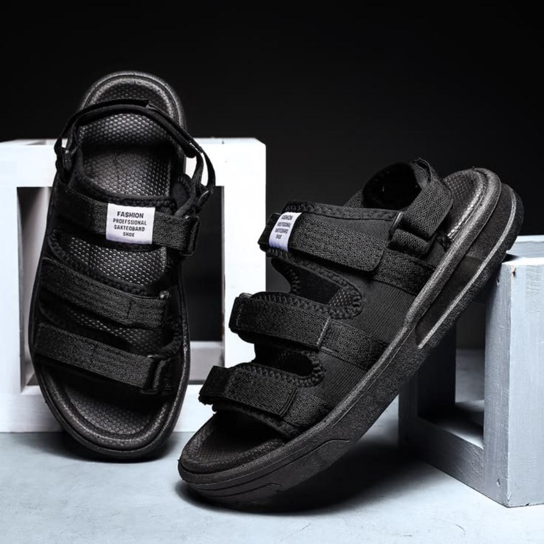 Men's Shoes Large Size Men's sandals New fashion summer men's wear-resistant non-slip anti-odor driving shoes can soak couple beach shoes open shoes Black Grey Durable Shoes Household