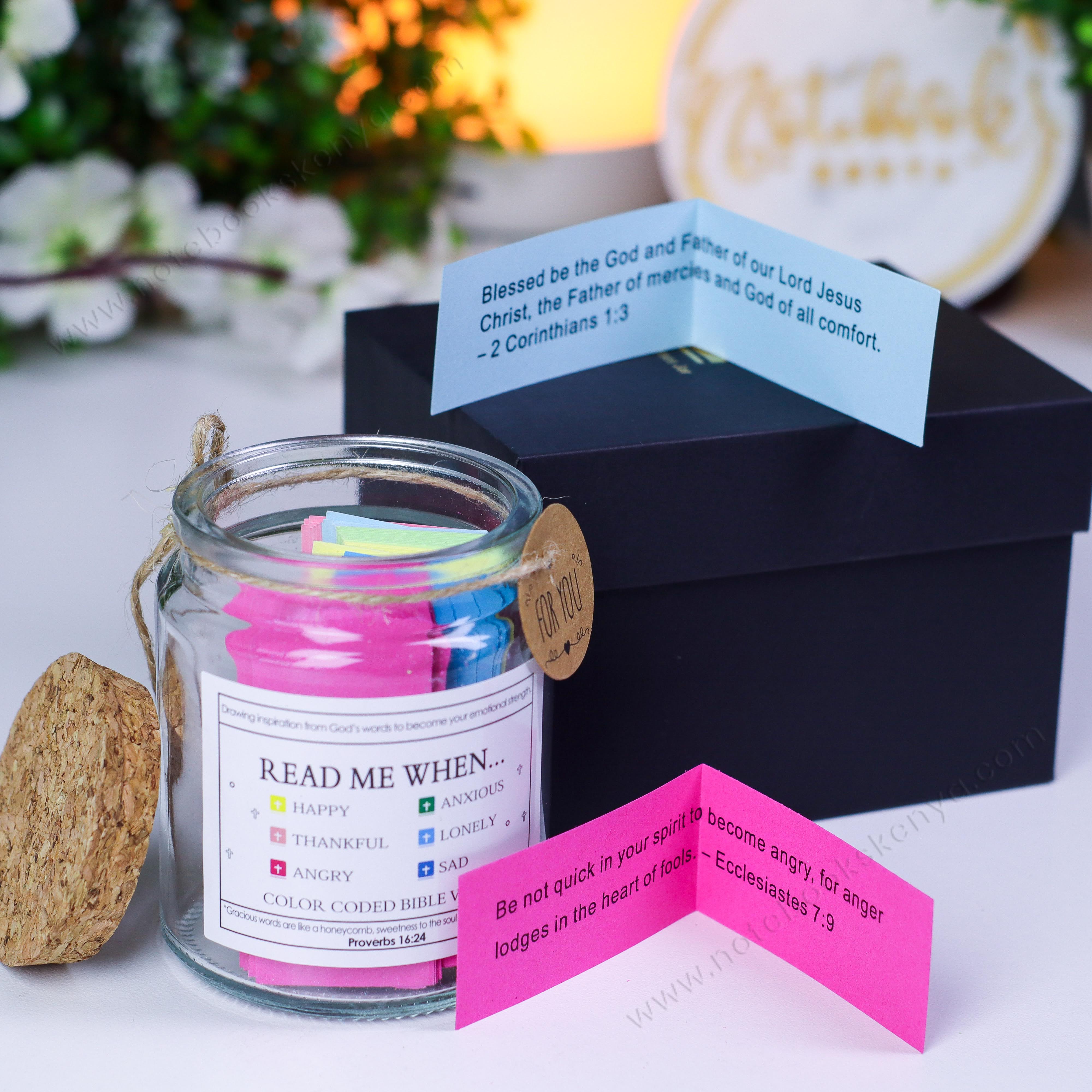 Color-Coded Bible Verses Jar Gift Set – Bible Scripture Cards for Daily Encouragement, Christian Gift for Women & Friends, Devotional & Faith Inspiration Kit