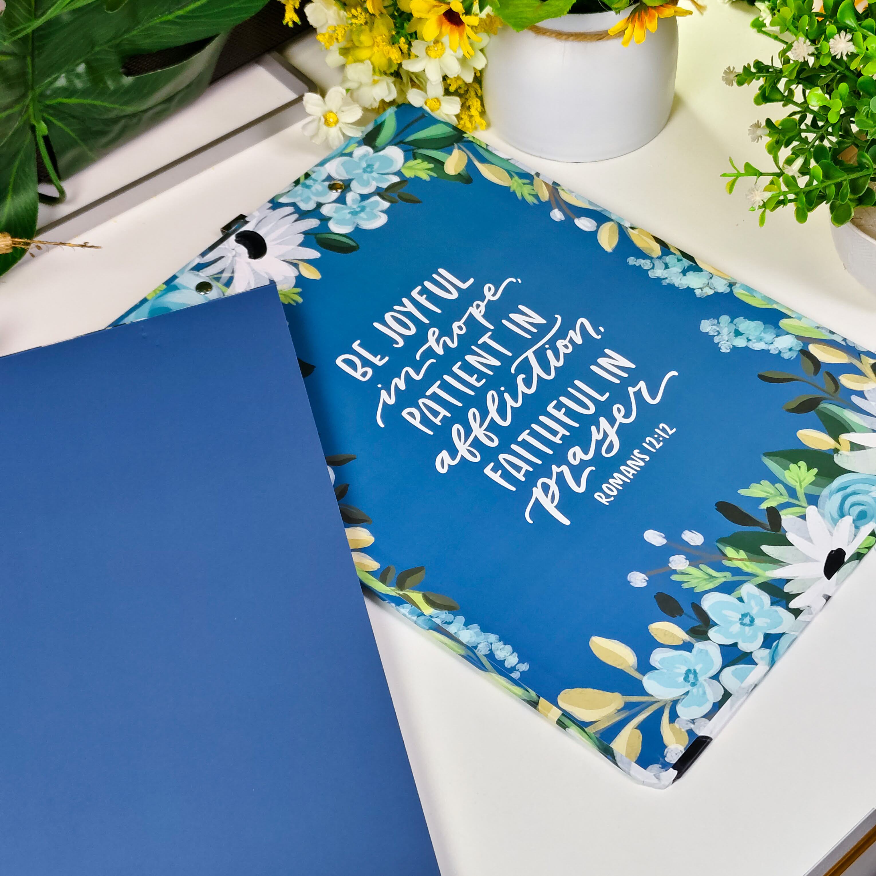 Be Joyful in Hope Clipboard with Notepad Gift for Women, Girls and Ladies Unique Birthday, Anniversary and Wedding Gift.