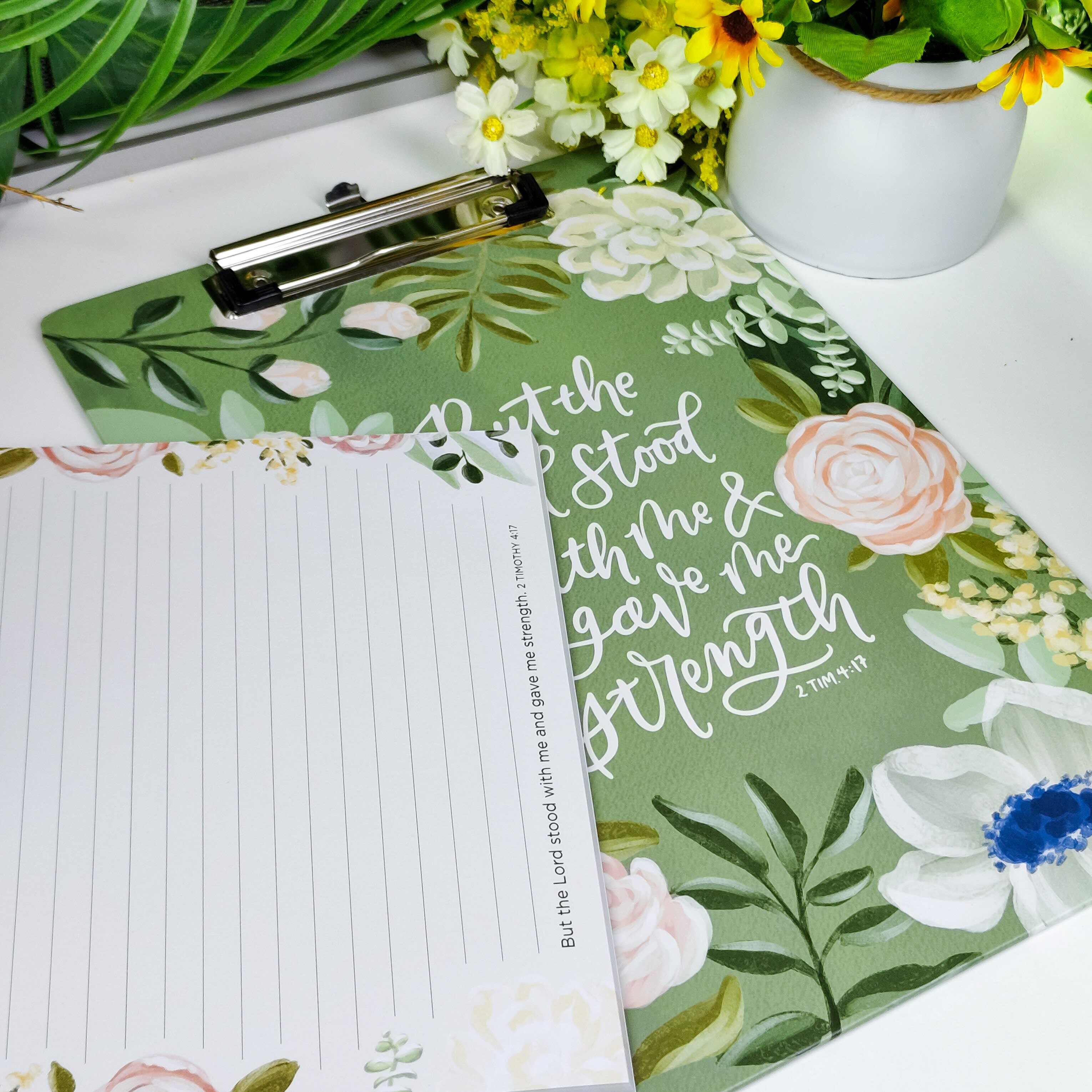 But the Lord Stood with Me and Gave Me Strength” Clipboard with NotepadGift for Women, Girls and Ladies Unique Birthday, Anniversary and Wedding Gift.